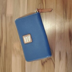 Dooney & Bourke Blue Pebble Leather Wallet